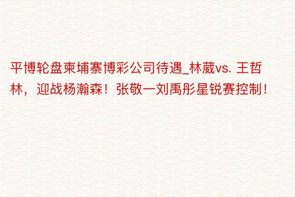 平博轮盘柬埔寨博彩公司待遇_林葳vs. 王哲林，迎战杨瀚森！张敬一刘禹彤星锐赛控制！