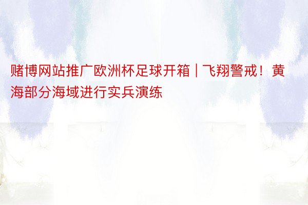 赌博网站推广欧洲杯足球开箱 | 飞翔警戒！黄海部分海域进行实兵演练