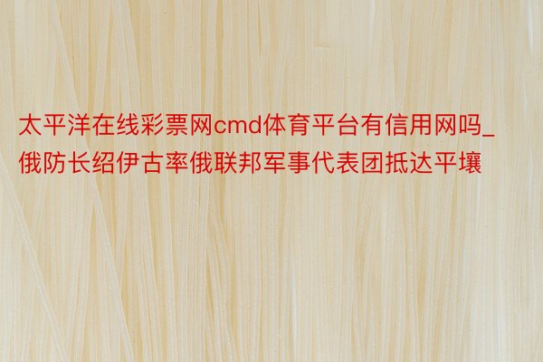 太平洋在线彩票网cmd体育平台有信用网吗_俄防长绍伊古率俄联邦军事代表团抵达平壤