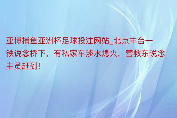 亚博捕鱼亚洲杯足球投注网站_北京丰台一铁说念桥下，有私家车涉水熄火，营救东说念主员赶到！